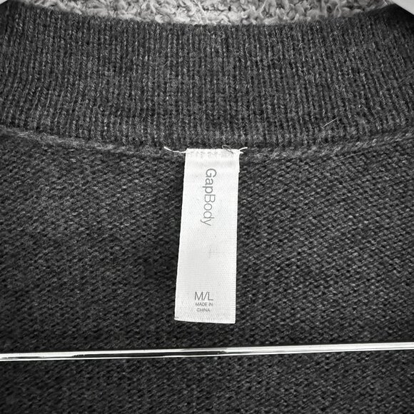 Gap Wool Blend longline cardigan / sweater robe Dark Charcoal Heather Grey M/L - Picture 10 of 10
